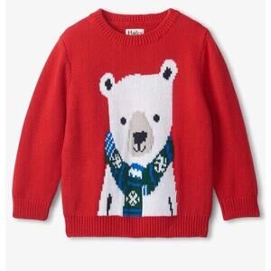 Hatley Holiday Bear Crew Neck Knit Sweater Red Baby Size 9-12 Months